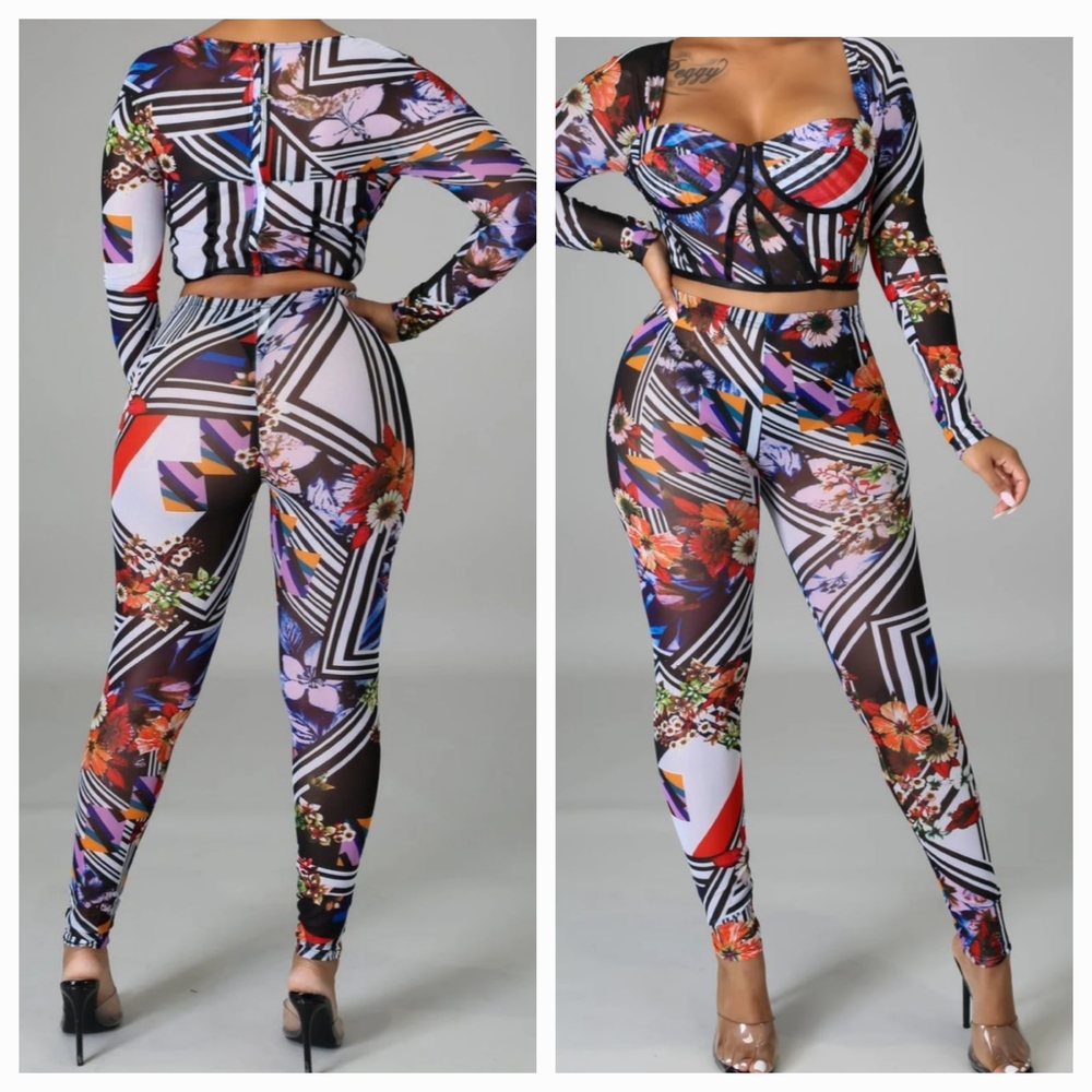 Floral Geometric Women's Jumpsuit